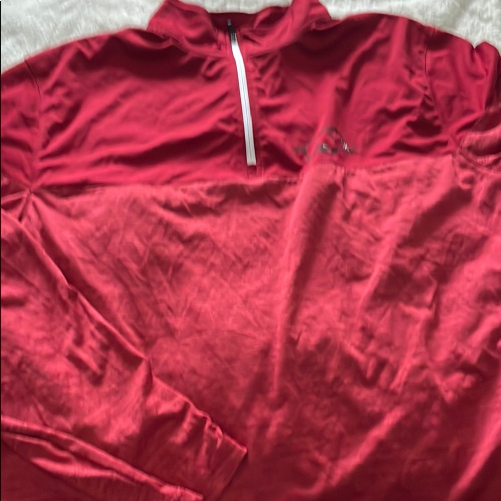 Red Quarter-Zip Arkansas Dri-fit